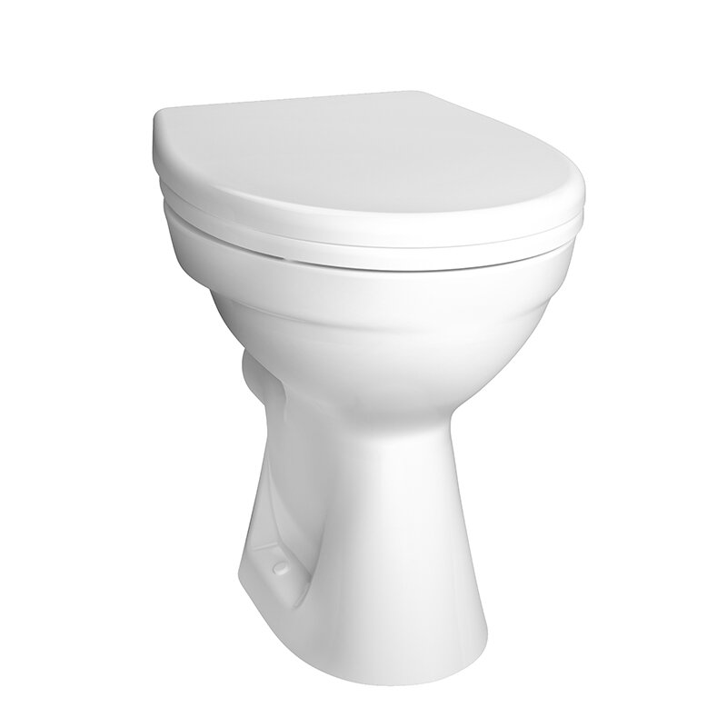 Stand-Tiefspül-WC- spülrandlos- weiss mit Hygiene-Glasur