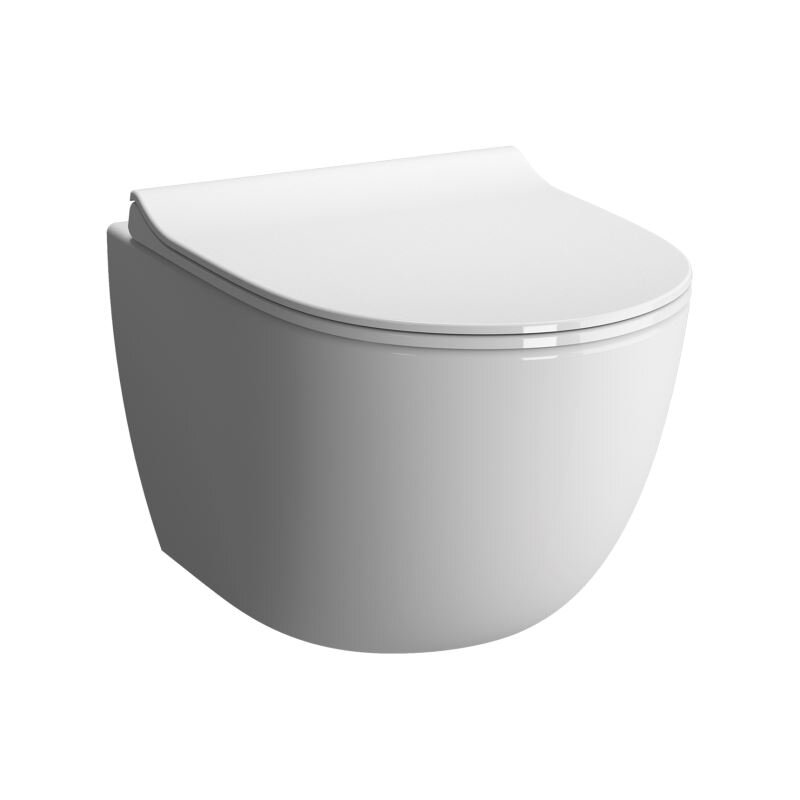 Wand-Tiefspl-WC splrandlos- inkl- Slim WC-Sitz mit Absenkautomatik- weiss